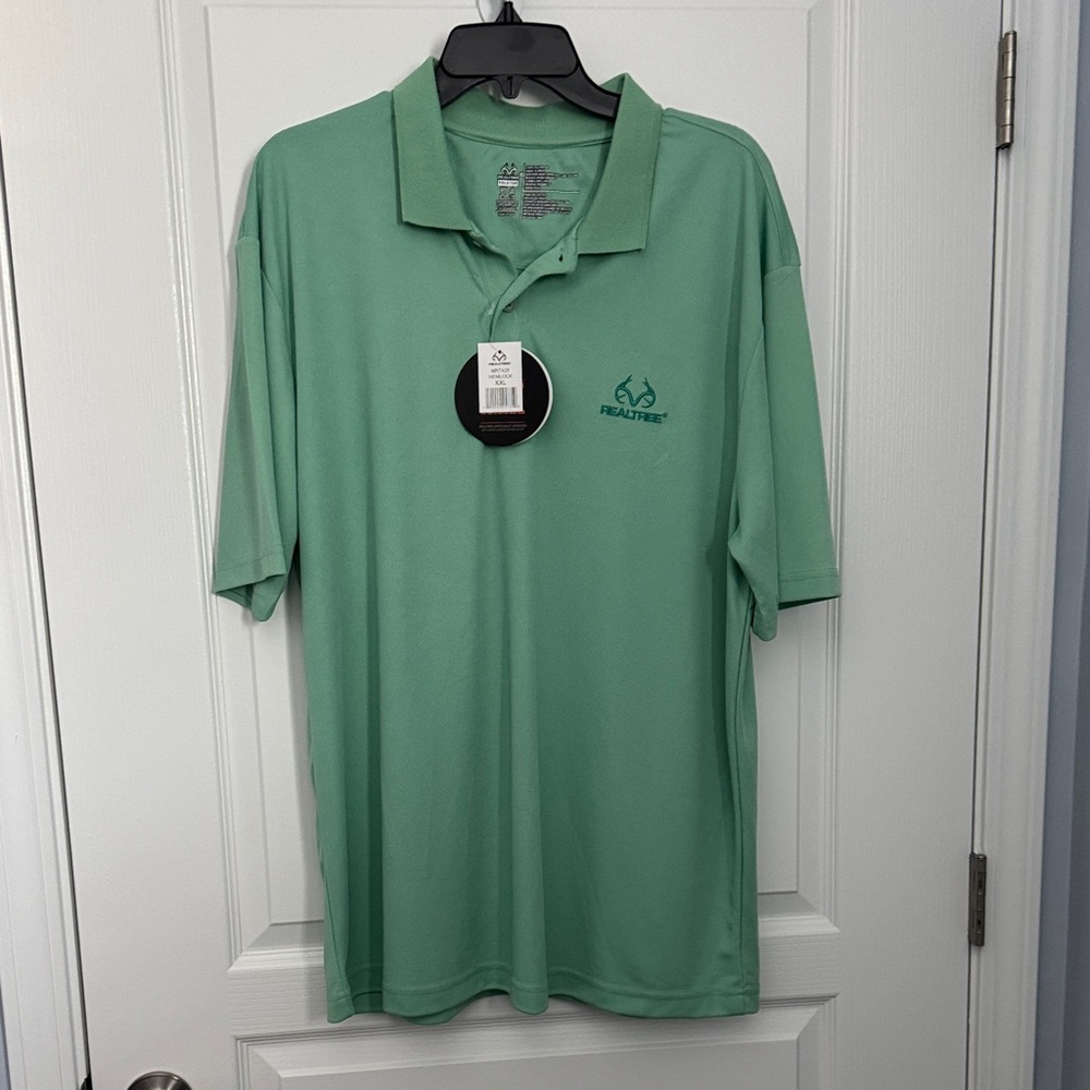 Realtree Men's Mint Green Polo Golf Shirt